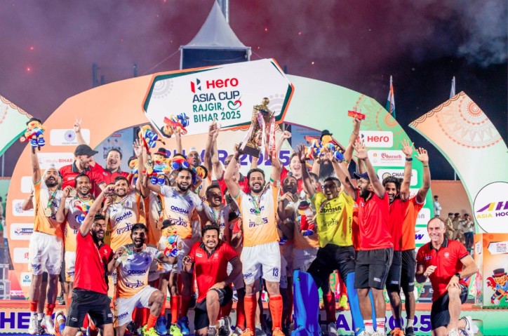 भारत ने दक्षिण कोरिया को 4-1 से मात देकर हॉकी एशिया कप 2025 का खिताब अपने नाम किया।