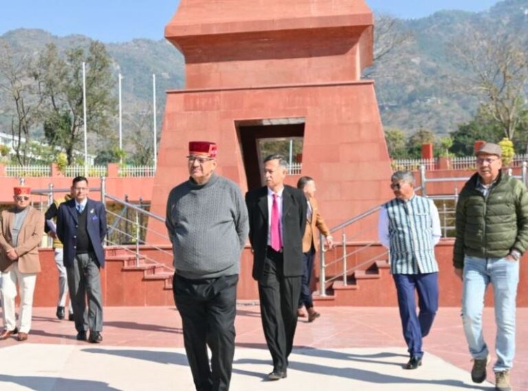 सैनिक कल्याण मंत्री गणेश जोशी ने निर्माणाधीन सैन्यधाम के निर्माण कार्यों का किया स्थलीय निरीक्षण