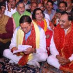 मुख्यमंत्री पुष्कर सिंह धामी नगाण गांव में आयोजित श्रीमद्भागवत कथा में हुए सम्मिलित